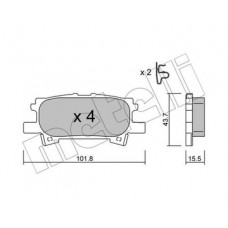 Колодки дисковые ham. lexus rx300 03- 08 задний